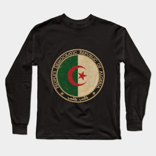 Vintage Peoples Democratic Republic of Algeria Africa African Flag Long Sleeve T-Shirt